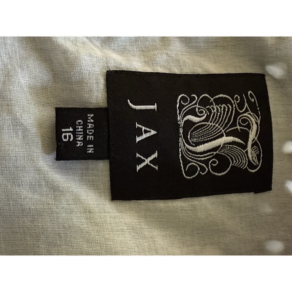 Jax Womens Sleeveless Eyelet Dress Size 16 Ric Rac Lines Black White Cocktail - Picture 7 of 10